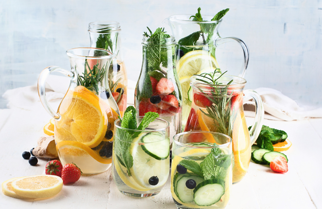 Infused waters provide different options for
hydration