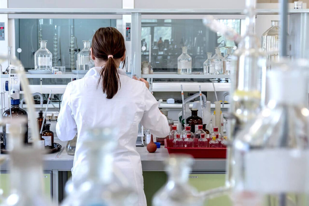 A research scientist hard at work in a laboratory