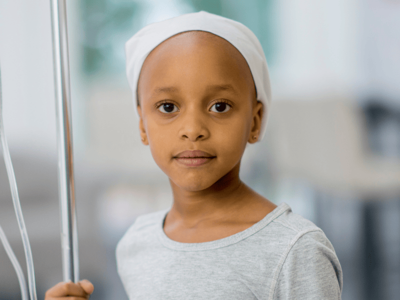 An African-American pediatric cancer patient